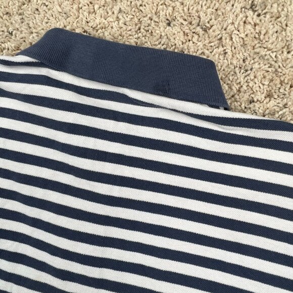 Polo Ralph Lauren Polo Shirt Men's XL Blue White Striped Pony Logo Short Sleeve - Picture 11 of 12